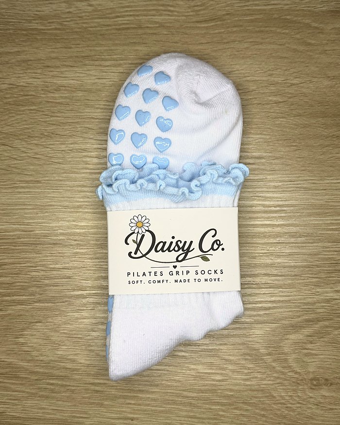 Bluebell Pilates grip socks in their Daisy Co. packaging