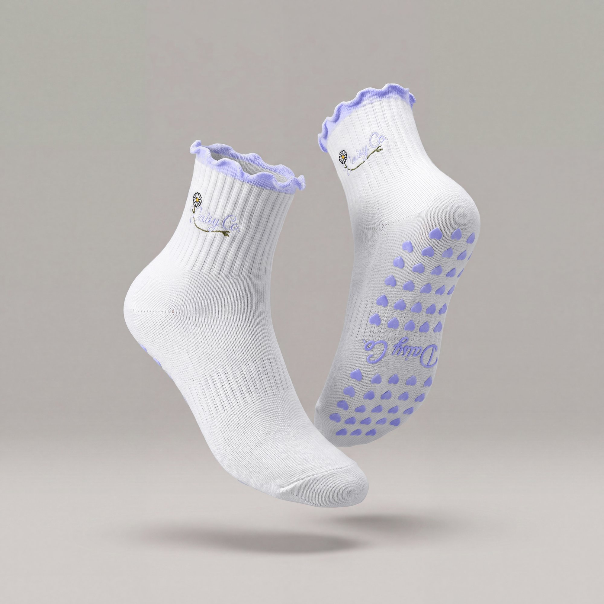 Lilac Dream pilates grip socks by Daisy Co.