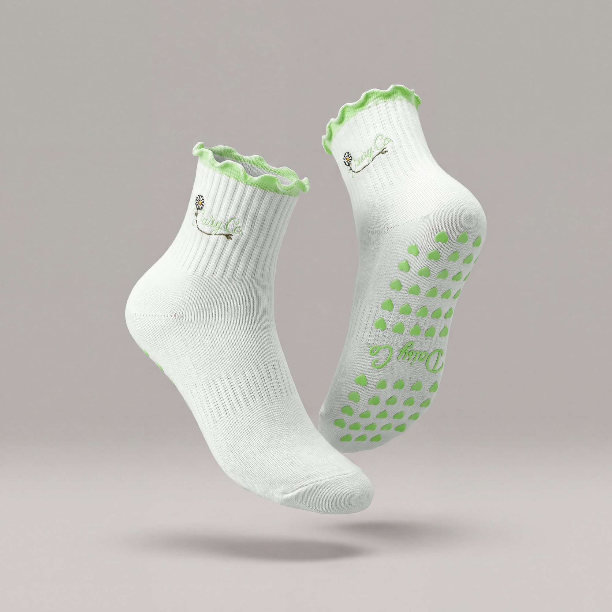 Fresh Meadow pilates grip socks by Daisy Co.