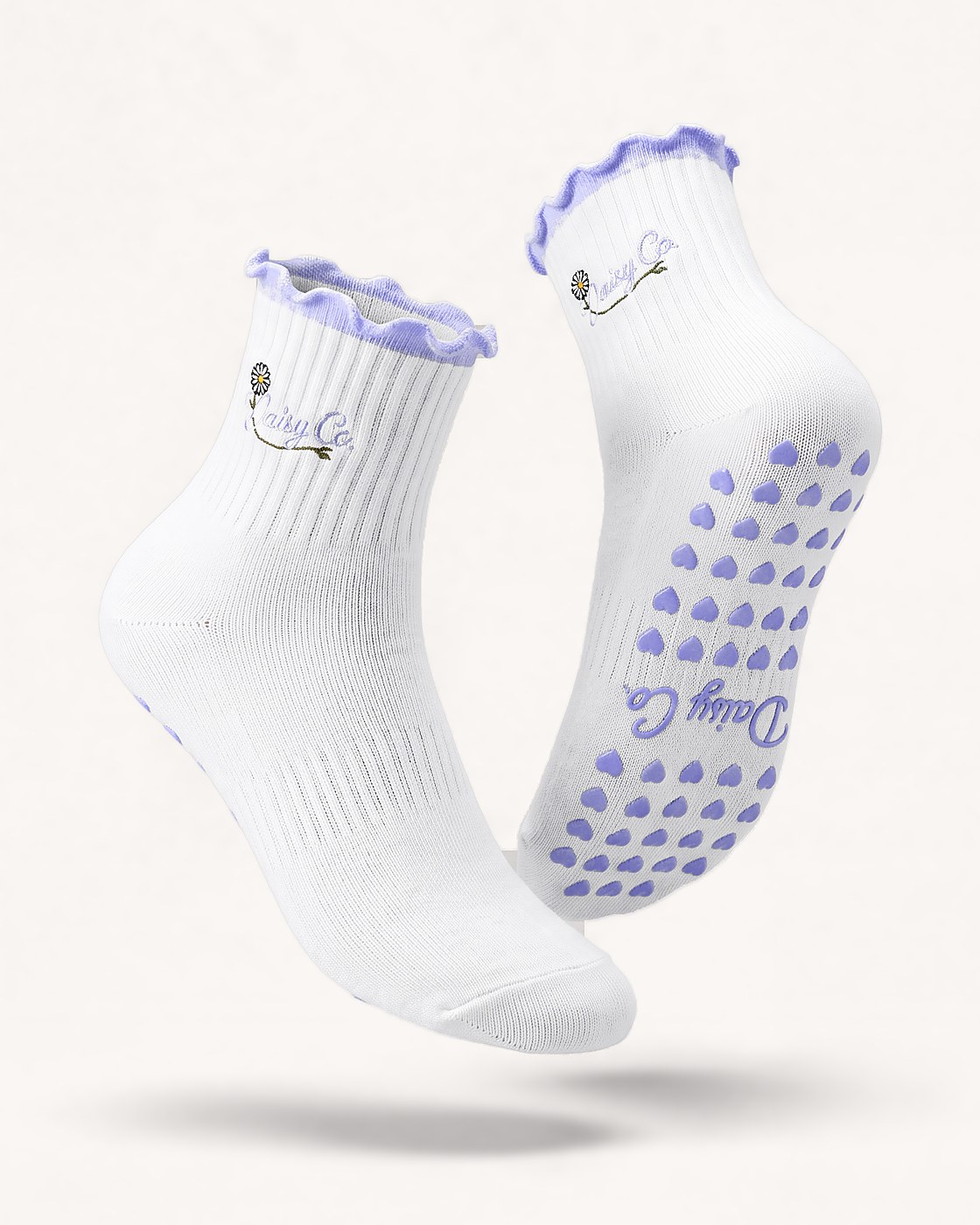Lilac Dream pilates grip socks by Daisy Co.