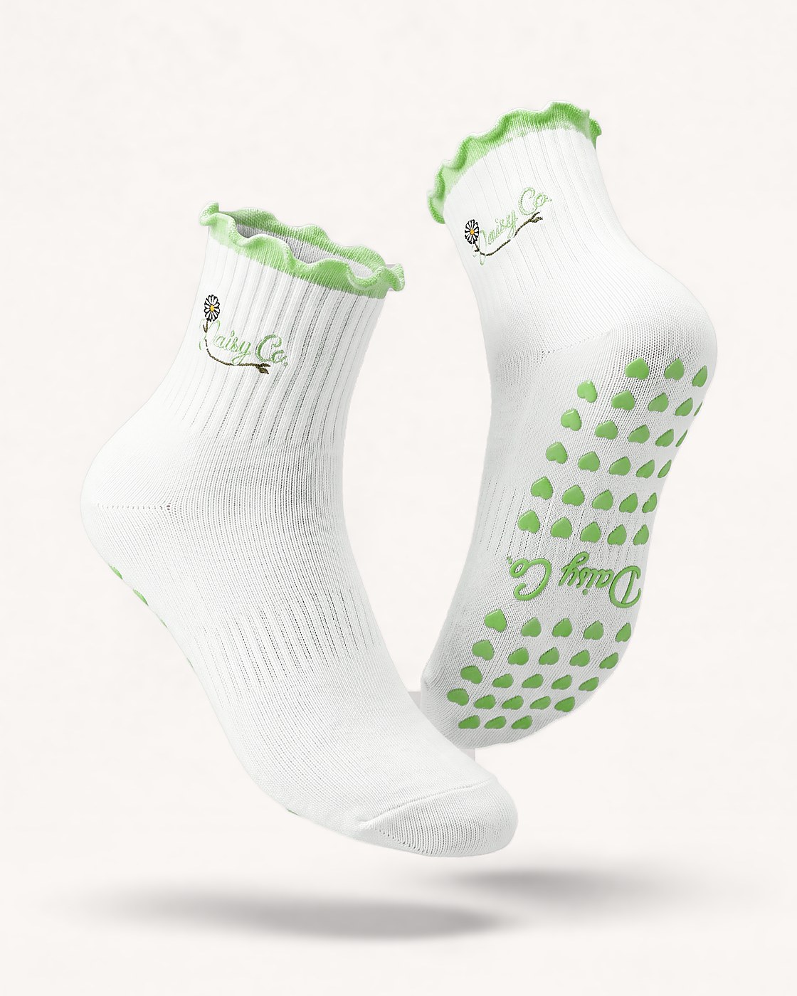 Fresh Meadow pilates grip socks by Daisy Co.